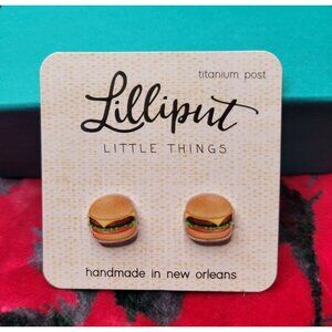 NEW Cheeseburger Stud Earrings